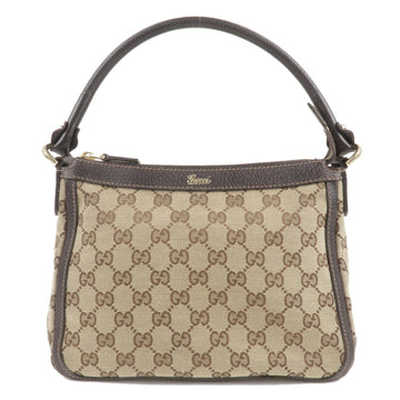 GUCCI CS Canvas Leather Shoulder Bag Beige Brown 146244