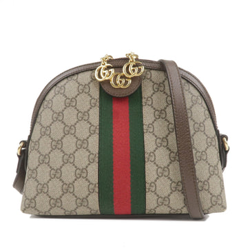 GUCCI Ophidia CS Supreme Leather Shoulder Bag Beige Brown 499621