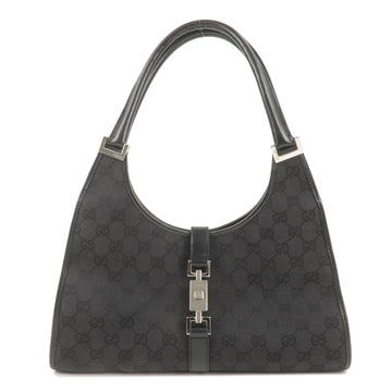GUCCI Jackie CS Canvas Leather Shoulder Bag Black 002.1067