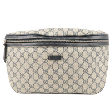 GUCCI CS Supreme Leather Body Bag Beige Navy 211110