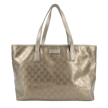 GUCCI CS Imprime PVC Leather Tote Bag Shoulder Bag Gray 211137