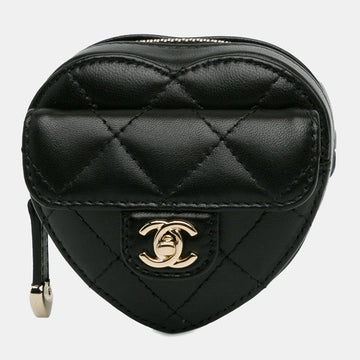 Lambskin CC In Love Heart Zipped Arm Coin Purse