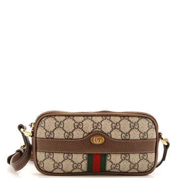Ophidia Triple Zip Crossbody Bag EC Coated Canvas Mini