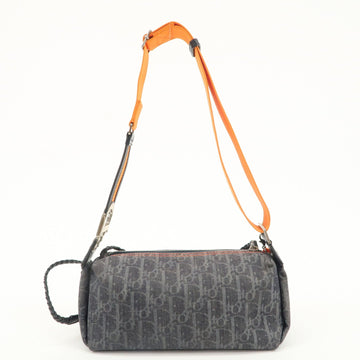 Christian Dior Flight Line Trotter Denim Leather Shoulder Bag Navy Used