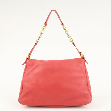 FENDI Big Mamma Baguette Leather Chain Shoulder Bag Pink 8BR638 Used