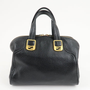 FENDI Chameleon Leather 2WAY Bag Hand Bag Black 8BL114 Used