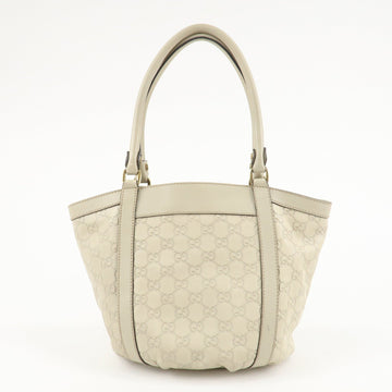 GUCCI Abbey CS Canvas Leather Shoulder Bag Ivory