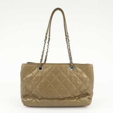 CHANEL Matelasse Caviar Skin COCO Mark Chain Tote Bag A90451 Used