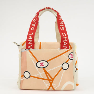 CHANEL Cruise Line Canvas Spangle Paris Map Tote Bag A30833 Used
