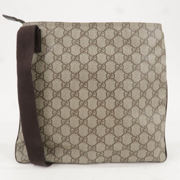 GUCCI EC Supreme Leather Shoulder Bag Beige Brown 141626