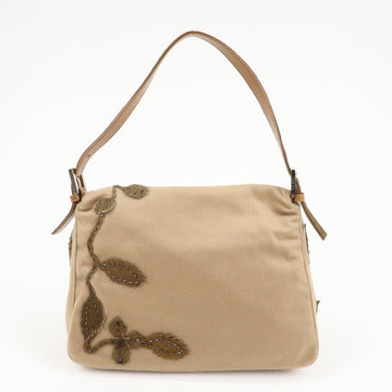 FENDI Mamma Baguette Wool Unborn Calf Shoulder Bag 26325 Used