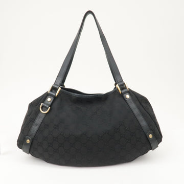 GUCCI Abbey GG Canvas Leather Tote Bag Shoulder Bag Black 130736