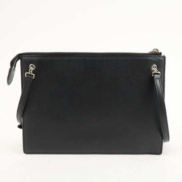 FENDI Leather Toujours Multi-Studs Shoulder Bag Black 8M0369 Used