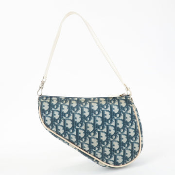 Christian Dior Trotter PVC Patent Leather Saddle Pouch Navy Used