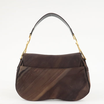 Christian Dior Nylon Canvas Patent Leather Saddle Bag Shoulder Bag Used