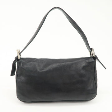 FENDI  Mamma Baguette Leather Shoulder Bag Hand Bag Black 26424 Used
