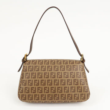 FENDI Zucchino Mini Mamma Baguette PVC Leather Hand Bag 8BR180 Used