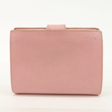 CHANEL Caviar Skin Coco Mark Bi-fold Small Wallet Pink A13497 Used