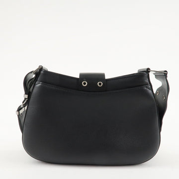 Chiristian Dior Leather Shoulder Bag Hand Bag Black Silver HDW Used