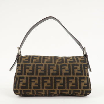 FENDI Mamma Baguette Zucca Canvas Leathr Shoulder Bag 214526424099 Used