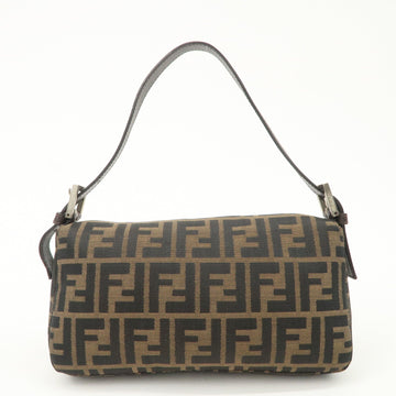 FENDI Zucca Mamma Baguette Canvas Shoulder Bag Brown Black 26424 Used