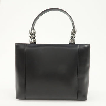 Christian Dior Maris Pearl Leather 2way Bag Hand Bag Black Used