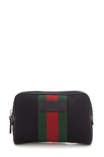 Gucci Web Zip Around Black Belt Bag