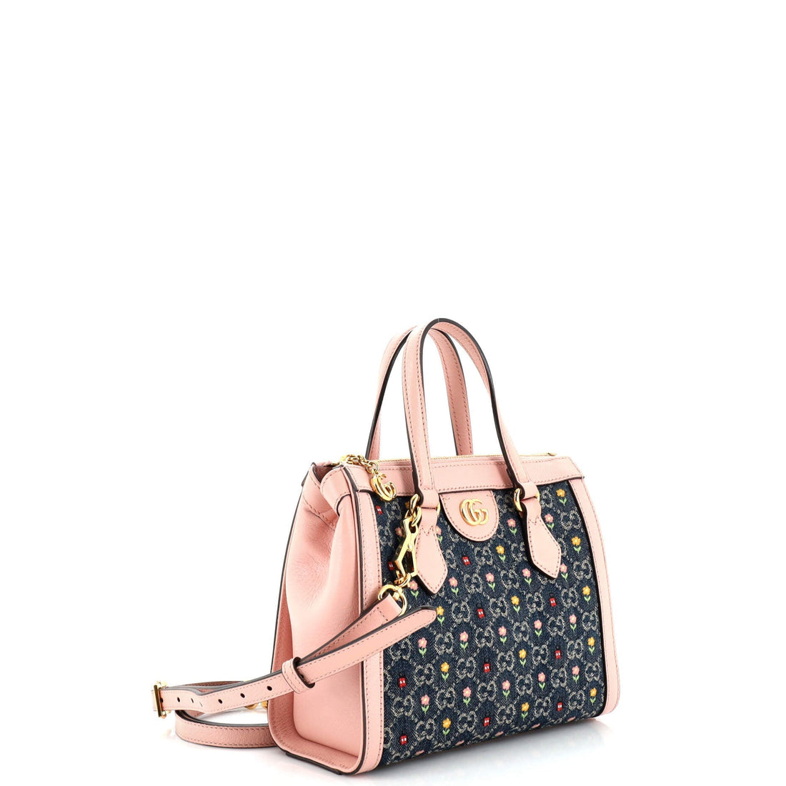 Ophidia Top Handle Tote Printed EC Denim Small