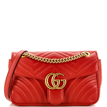 GUCCI GG Marmont Flap Bag Matelasse Leather Small