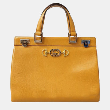 Yellow Leather Medium Zumi Tote Bag