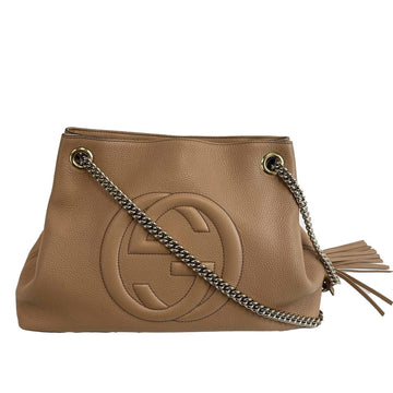 GUCCI - EC Medium Soho Chain Shoulder Bag - Rose Beige w/ Tassel
