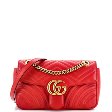 GUCCI GG Marmont Flap Bag Matelasse Leather Small