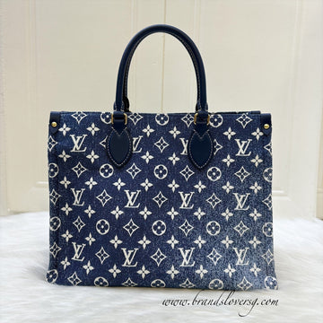 LV Onthego MM in Ombre Blue Denim and GHW