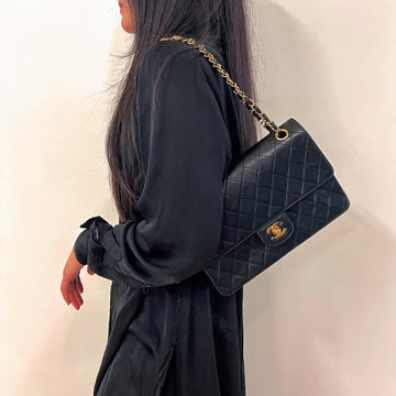 Chanel Vintage 24K Gold Classic Flap Bag Medium Size