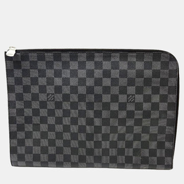 Grey Damier Graphite Canvas Pochette Jour GM Clutch Bag