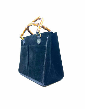 GUCCI Black Suede Solid Handbag