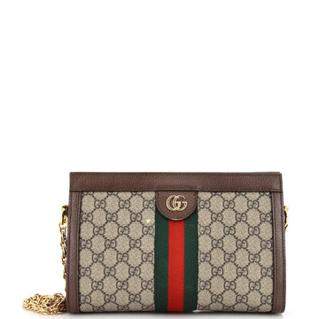 Ophidia Chain Shoulder Bag EC Coated Canvas Small