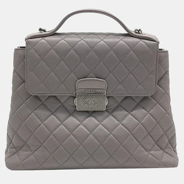 Purple and Grey Tone Tote and Shoulder Bag