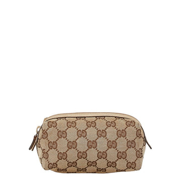 Gucci CS Canvas Leather Pouch 29596 Beige