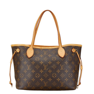 Louis Vuitton Neverfull PM Tote Bag Brown PVC Leather