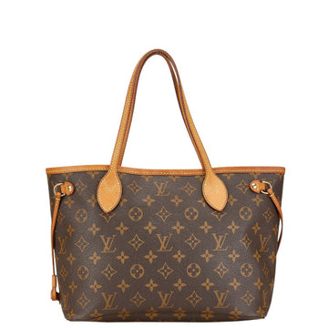 Louis Vuitton Neverfull PM Tote Bag Brown PVC Leather