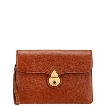 Burberry Nova Check Leather Clutch Bag