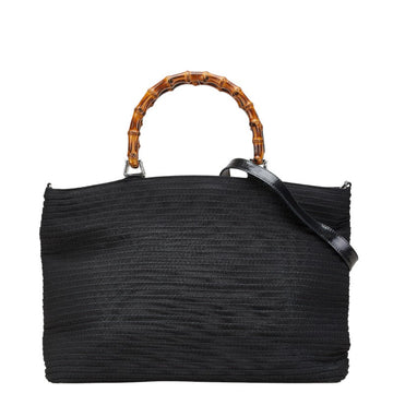 Gucci Nylon Leather Bamboo 2way Handbag 002.1364.0439