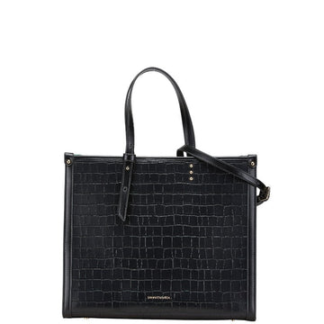 Samantha Vega Synthetic Leather Croco Embossed 2way Tote Bag