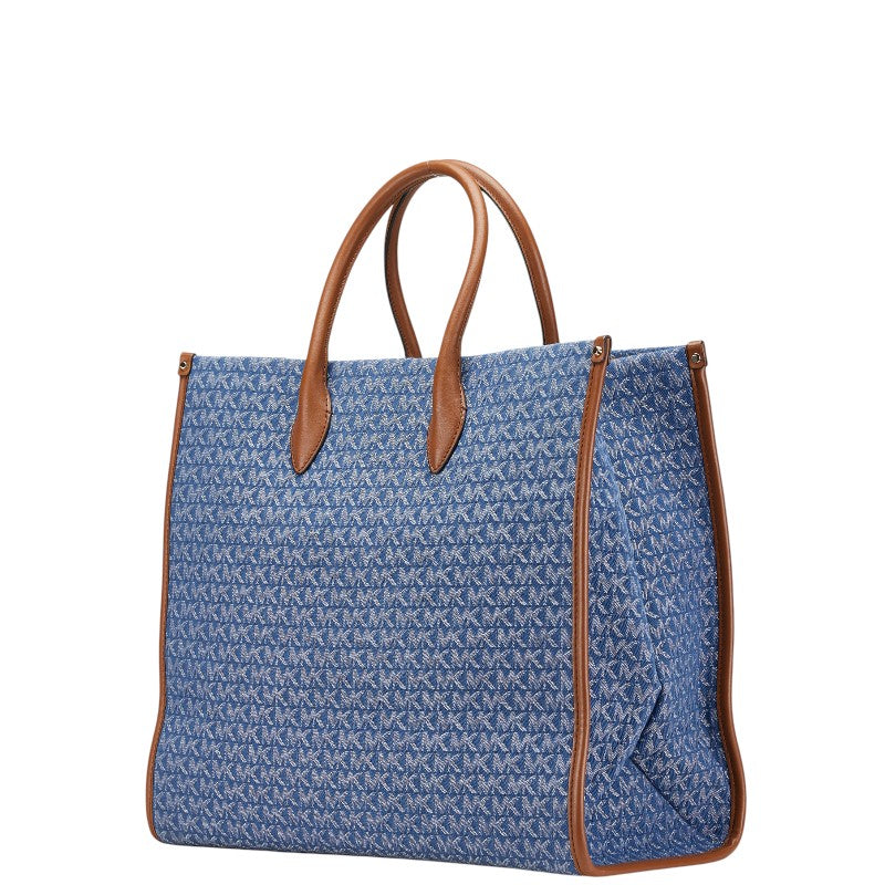 Michael Kors Denim Leather Mirella Large North South 2way Tote Bag