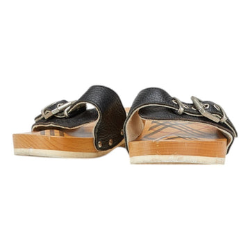 Burberry Nova Check Wood Leather Sandals