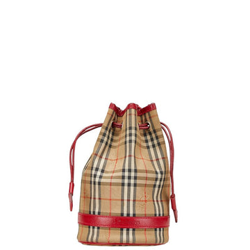 Burberry Shadow Horse Nova Check Canvas Leather Pouch