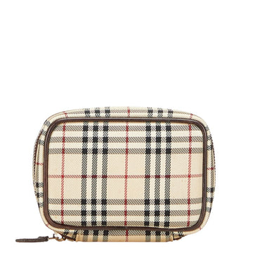 Burberry Nova Check Canvas Leather Pouch