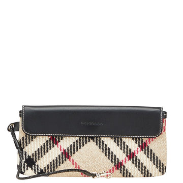 Burberry Nova Check Wool Leather Pouch