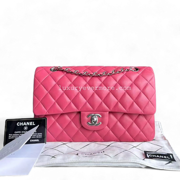 *Un, Full Set, Receipt* Classic Flap Medium Quilted Lambskin Pink Series 29